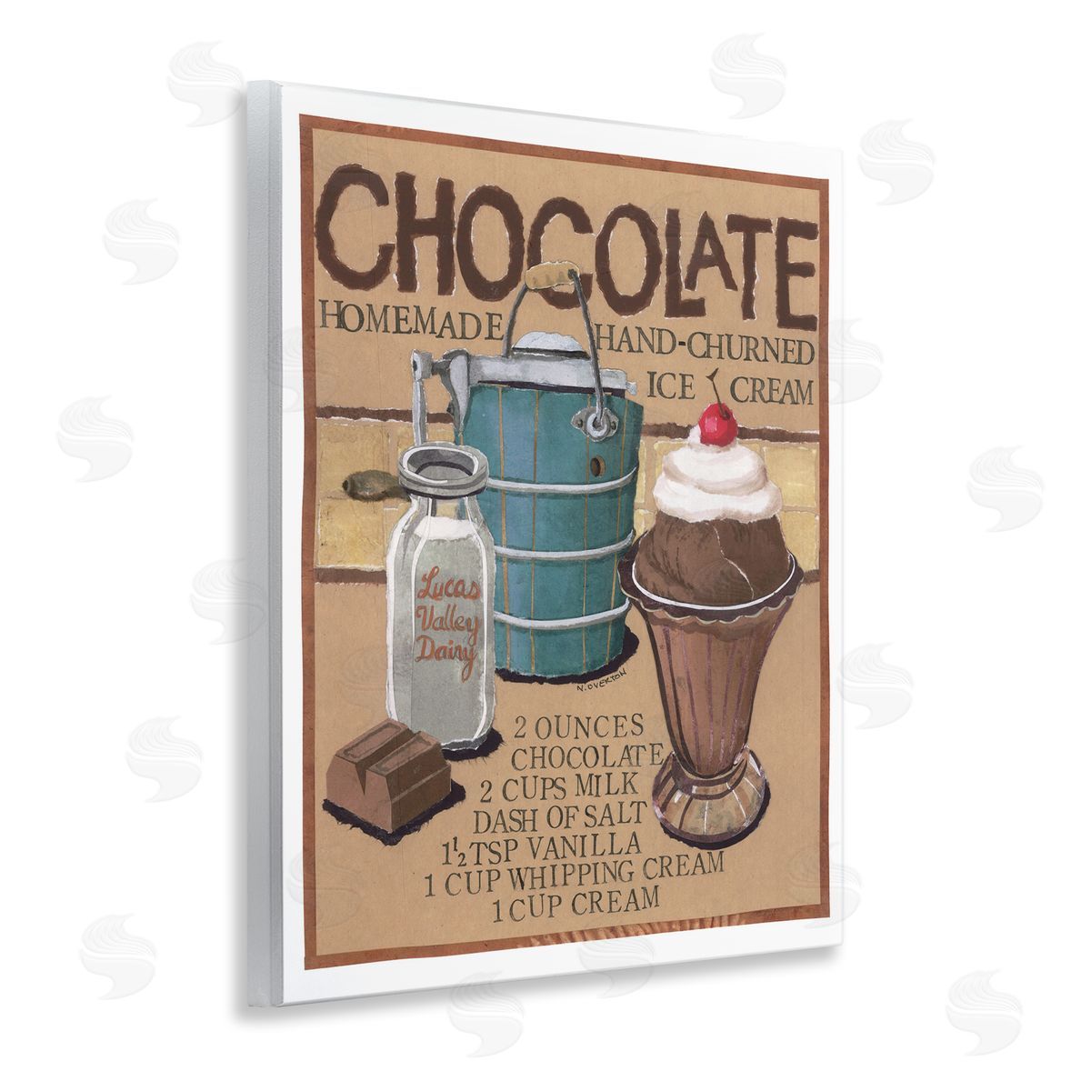 Chocolate Ice Cream Wood Plaque Wall Art, Home Decor by Nancy Overton