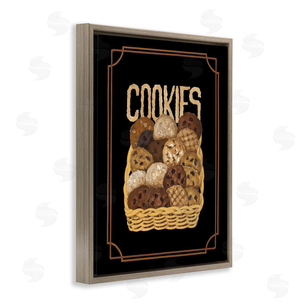 Assorted Cookie Basket Brown Floating Frame Canvas Wall Art, Home Decor by Nancy Overton