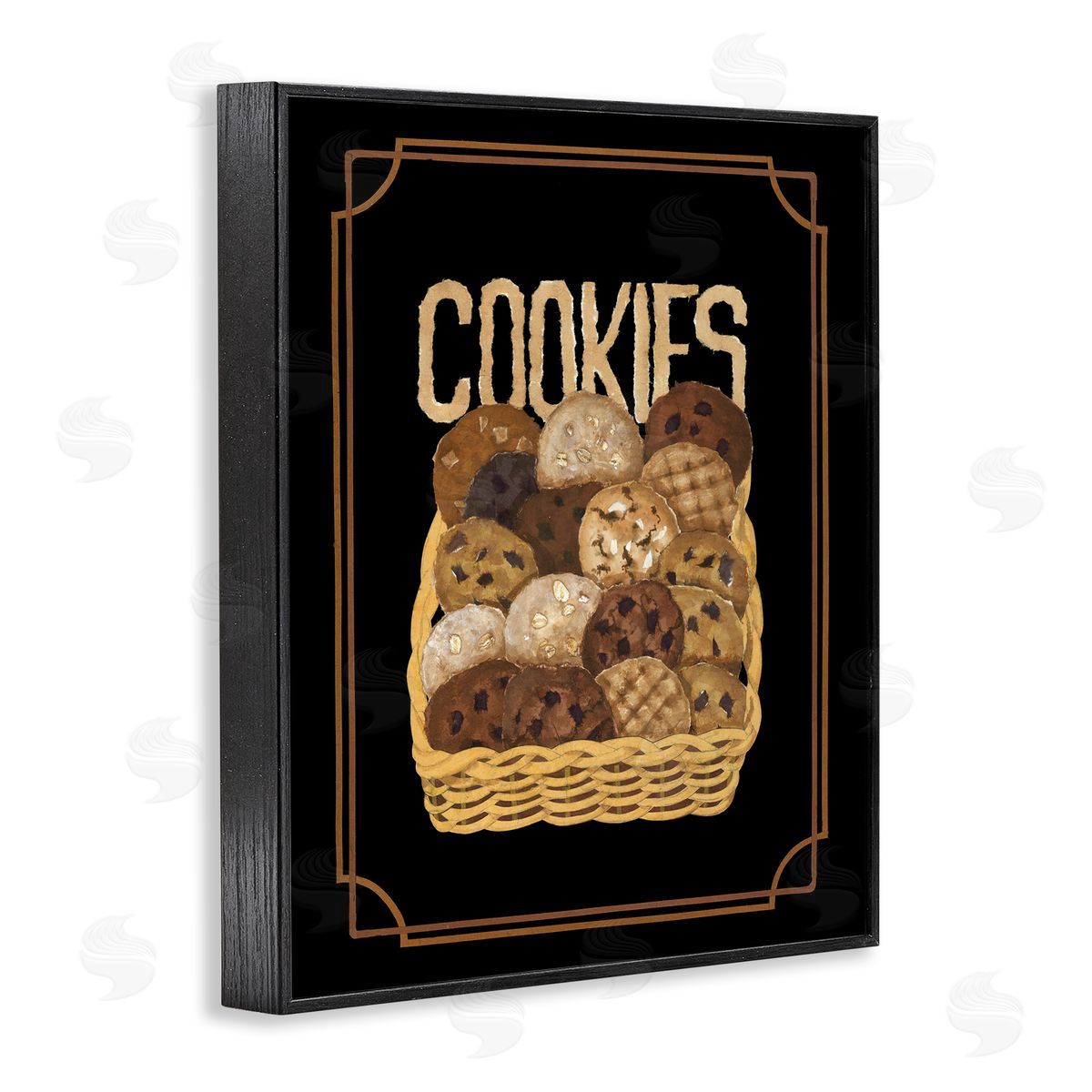 Assorted Cookie Basket Black Frame Print Wall Art, Home Decor by Nancy Overton