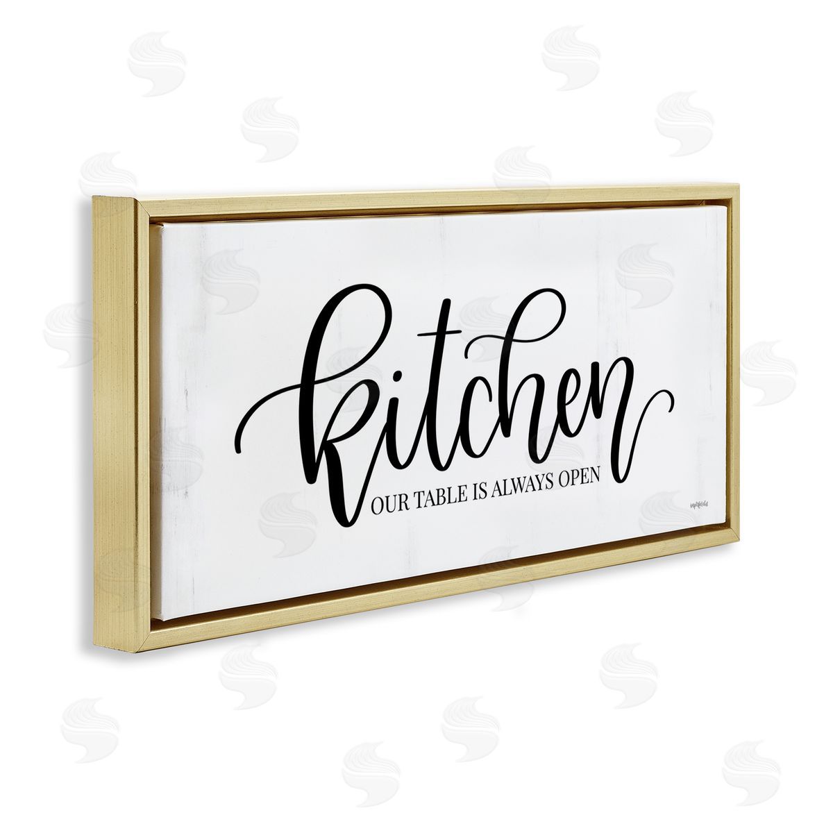 Kitchen Always Open Gold Floating Frame Canvas Wall Art, Home Decor by Imperfect Dust