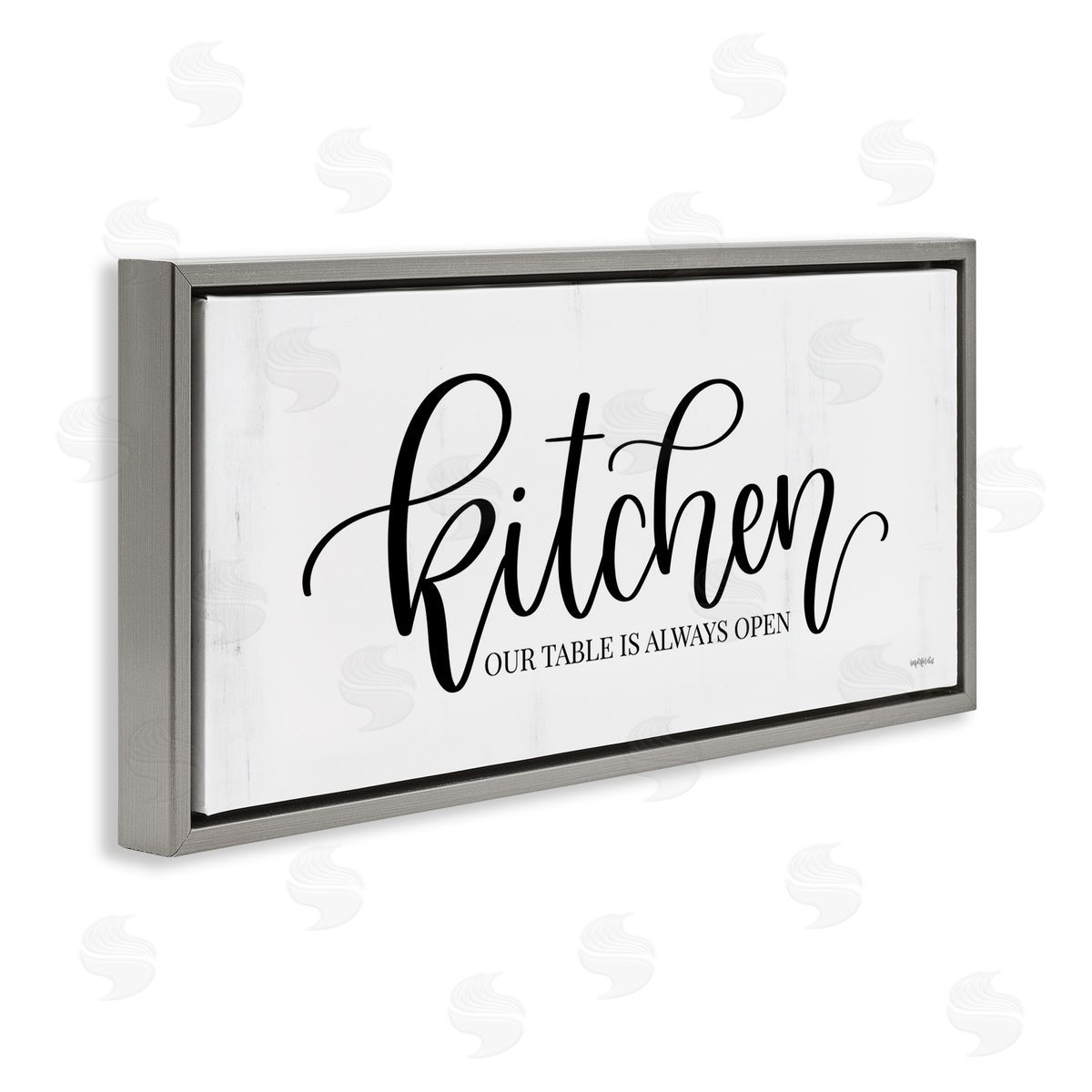 Kitchen Always Open Grey Floating Frame Canvas Wall Art, Home Decor by Imperfect Dust