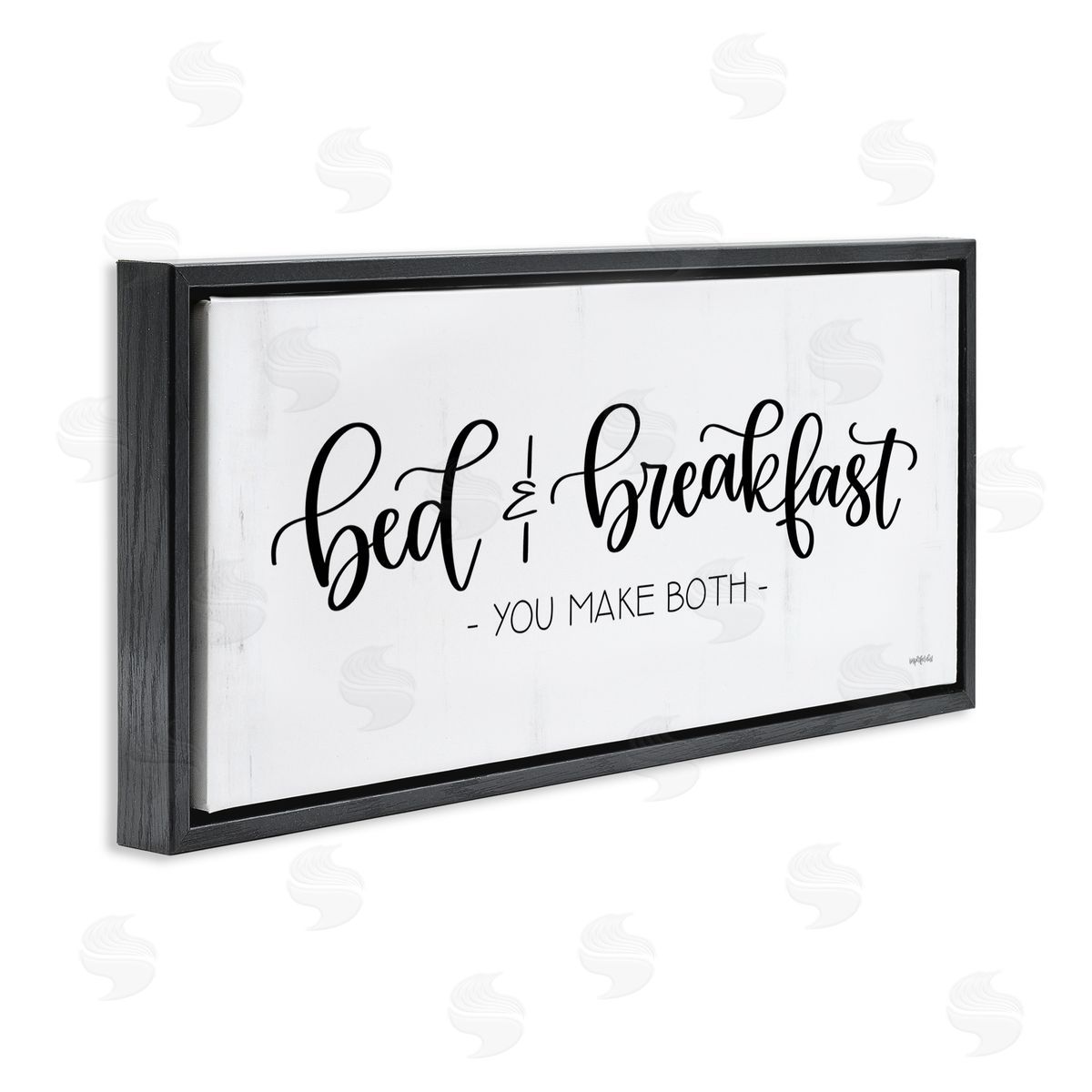 Bed and Breakfast Make Both Black Floating Frame Canvas Wall Art, Home Decor by Imperfect Dust