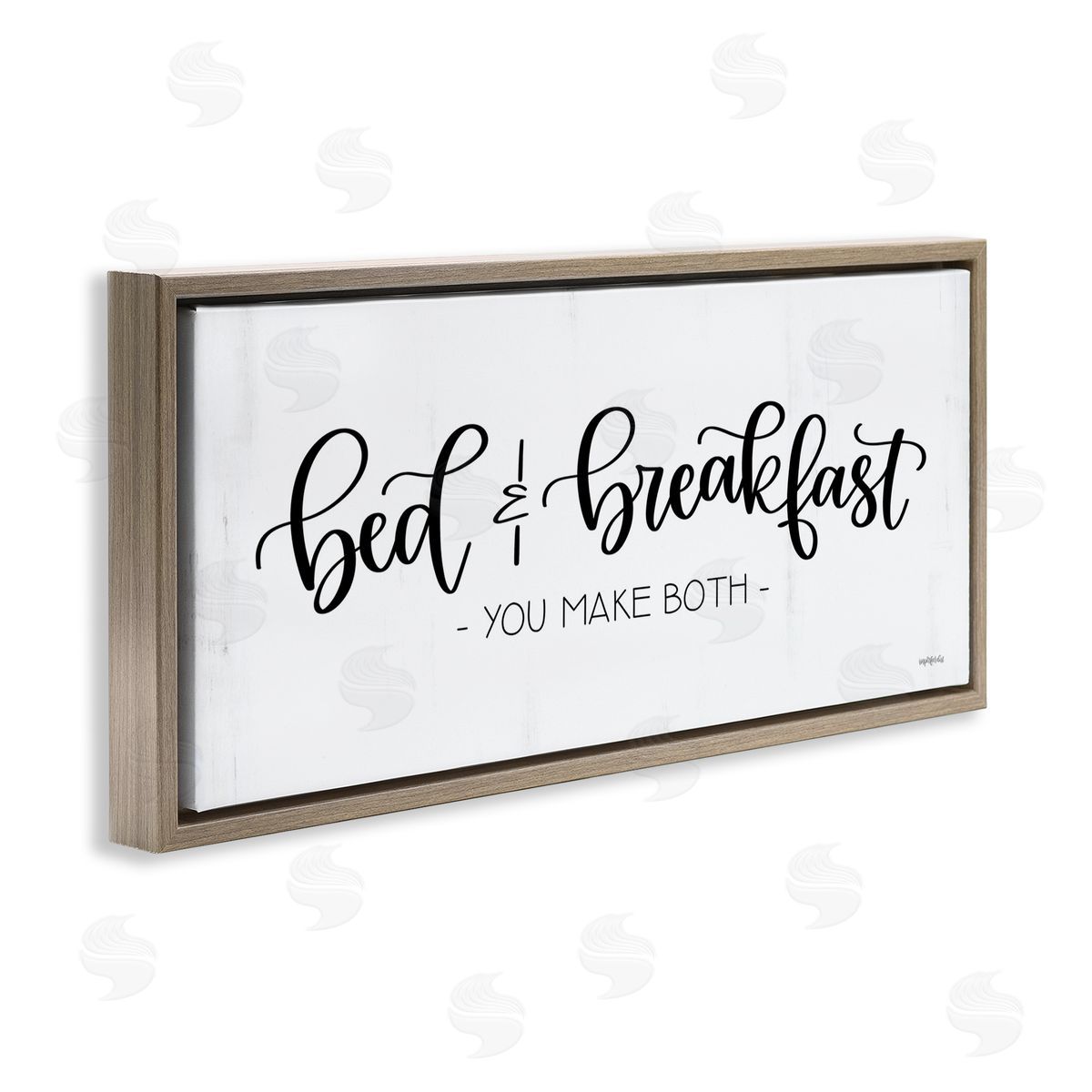 Bed and Breakfast Make Both Brown Floating Frame Canvas Wall Art, Home Decor by Imperfect Dust