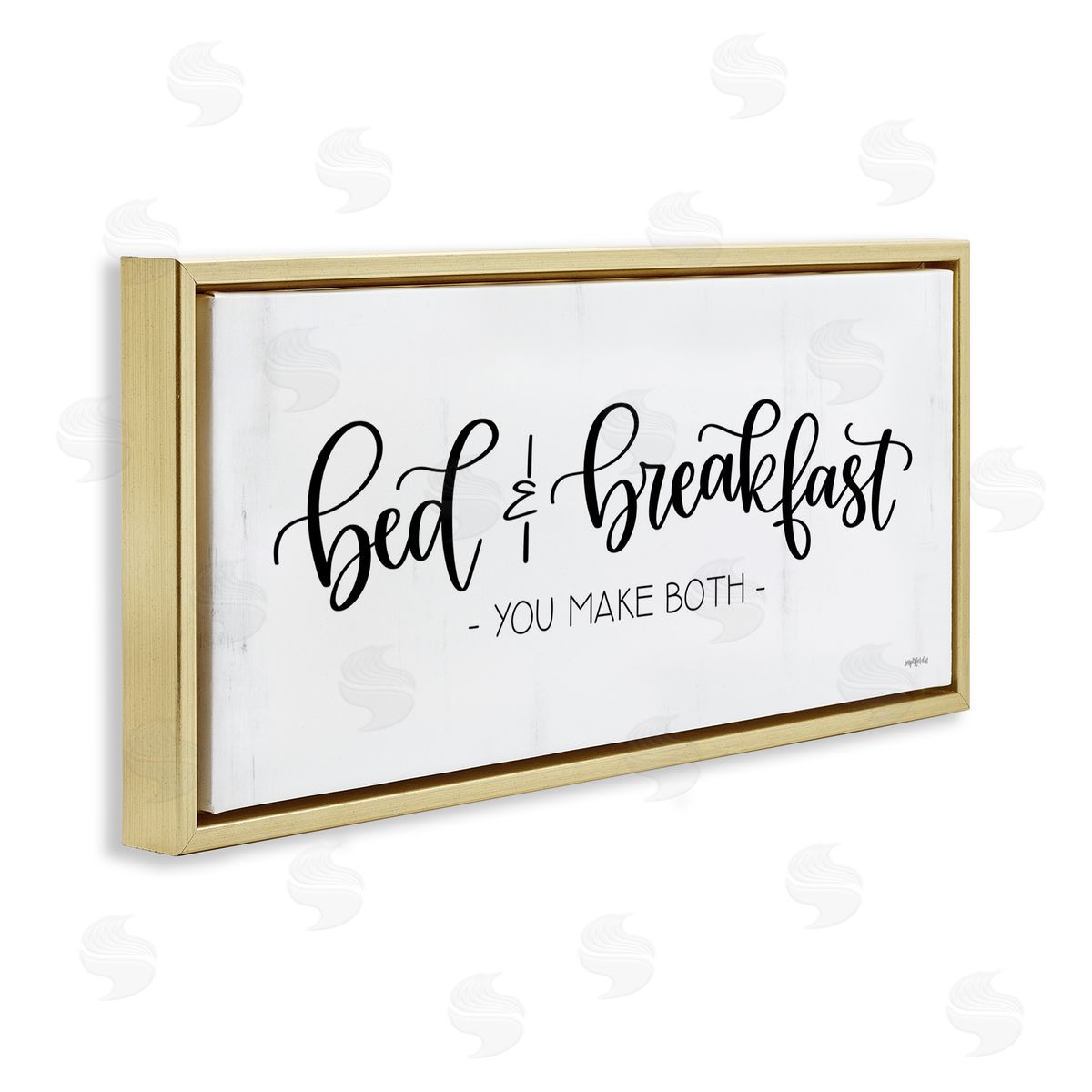 Bed and Breakfast Make Both Gold Floating Frame Canvas Wall Art, Home Decor by Imperfect Dust