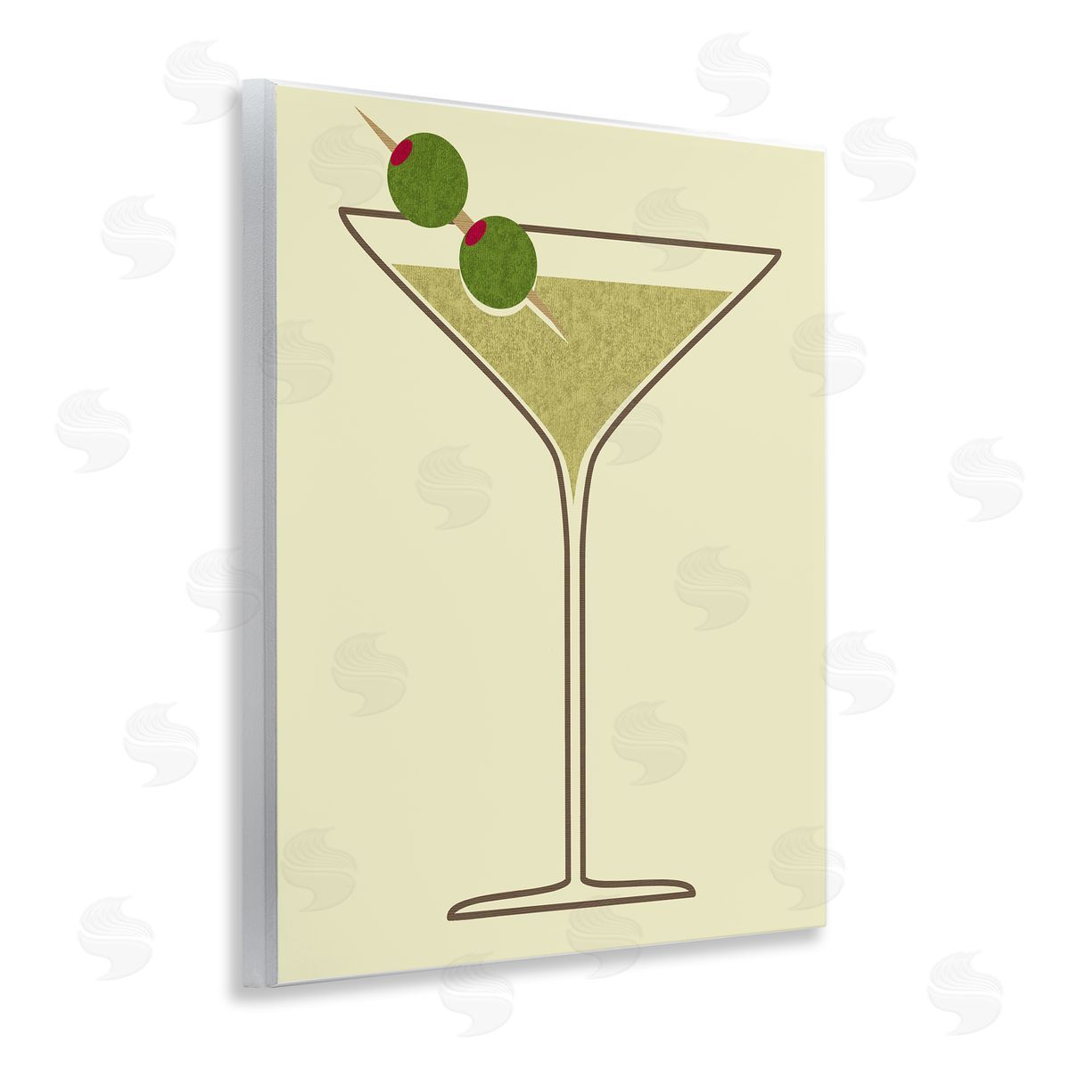 Martini with Olives Wood Plaque Wall Art, Home Decor by Stupell Studio