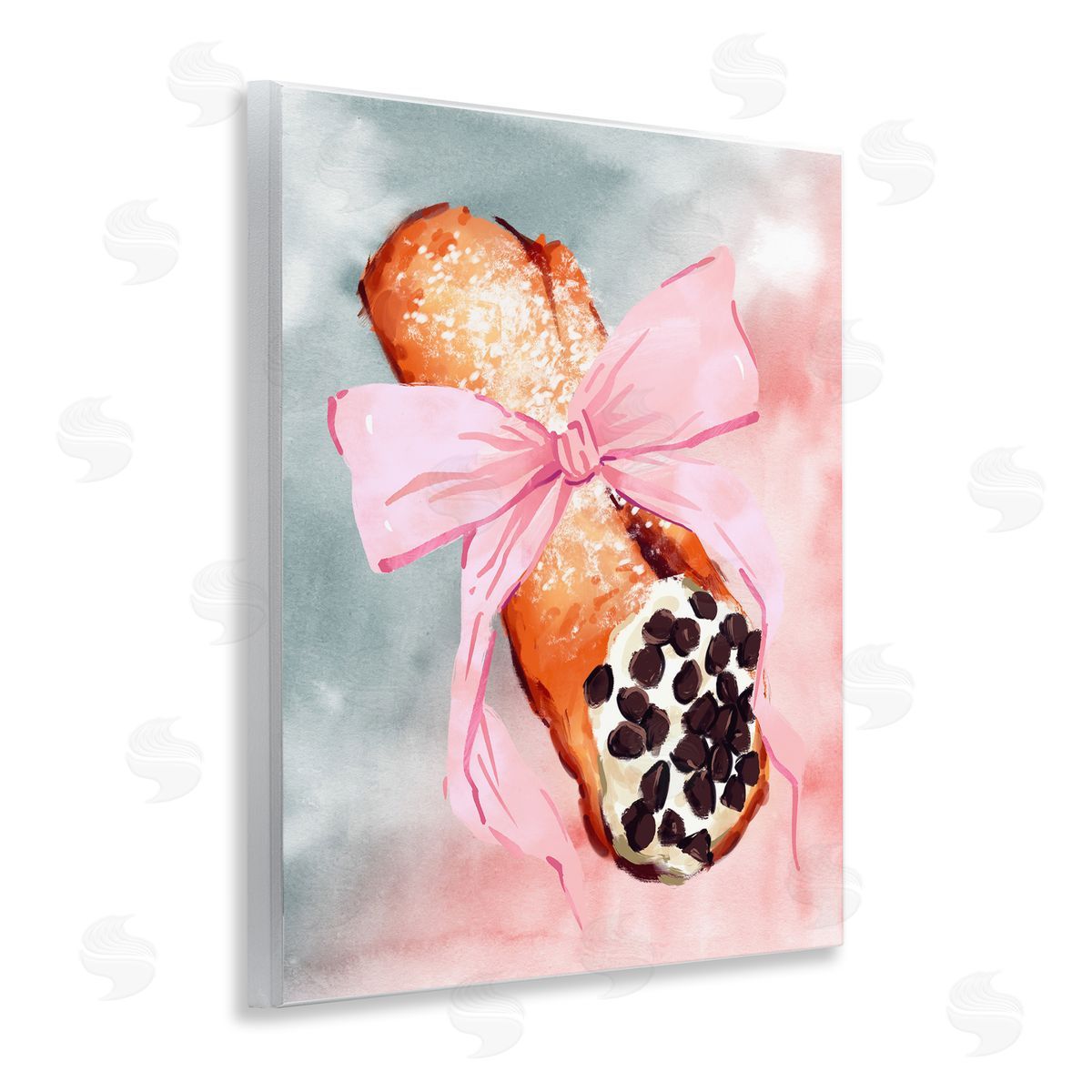 Glam Cannoli Pastry Wood Plaque Wall Art, Home Decor by Ziwei Li