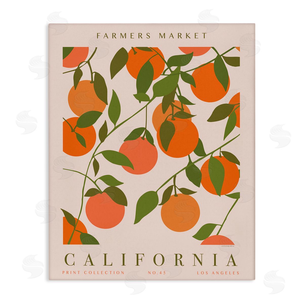 California Farmers Market Canvas Wall Art, Home Decor by Kamdon Kreations