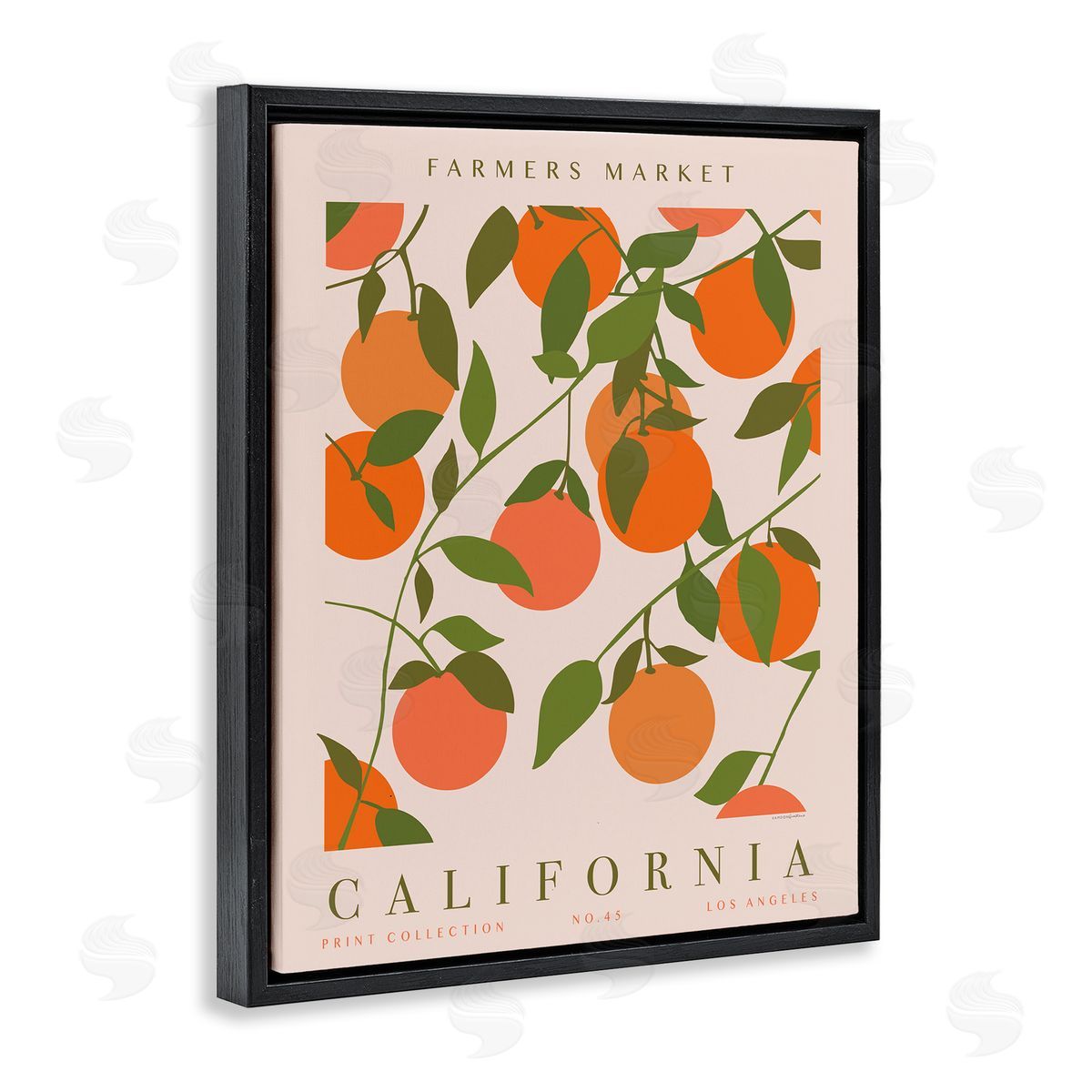 California Farmers Market Black Floating Frame Canvas Wall Art, Home Decor by Kamdon Kreations