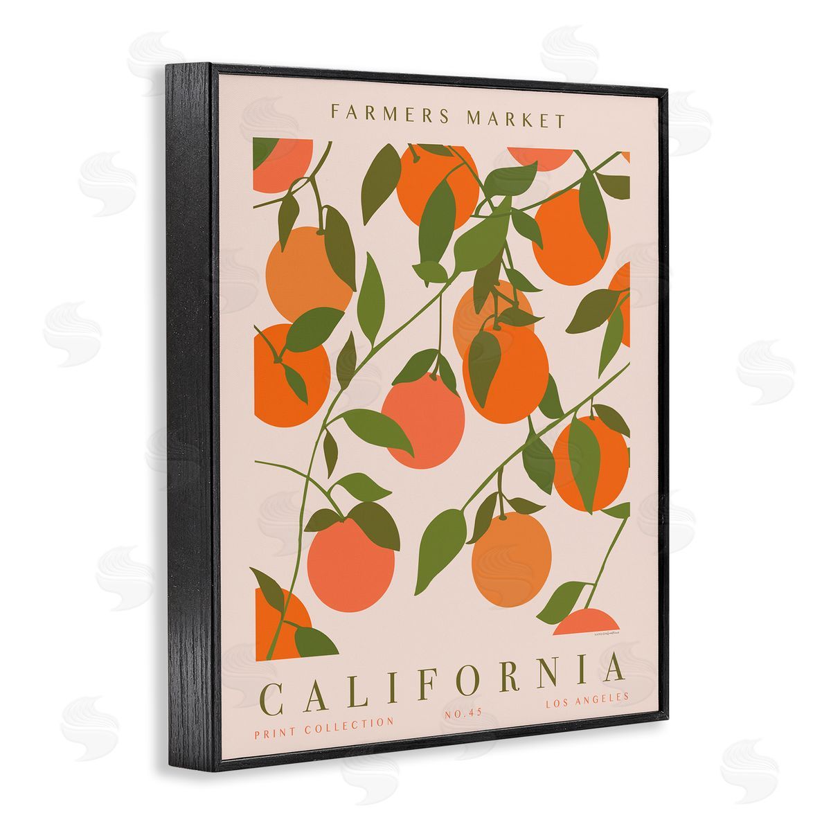 California Farmers Market Black Frame Print Wall Art, Home Decor by Kamdon Kreations