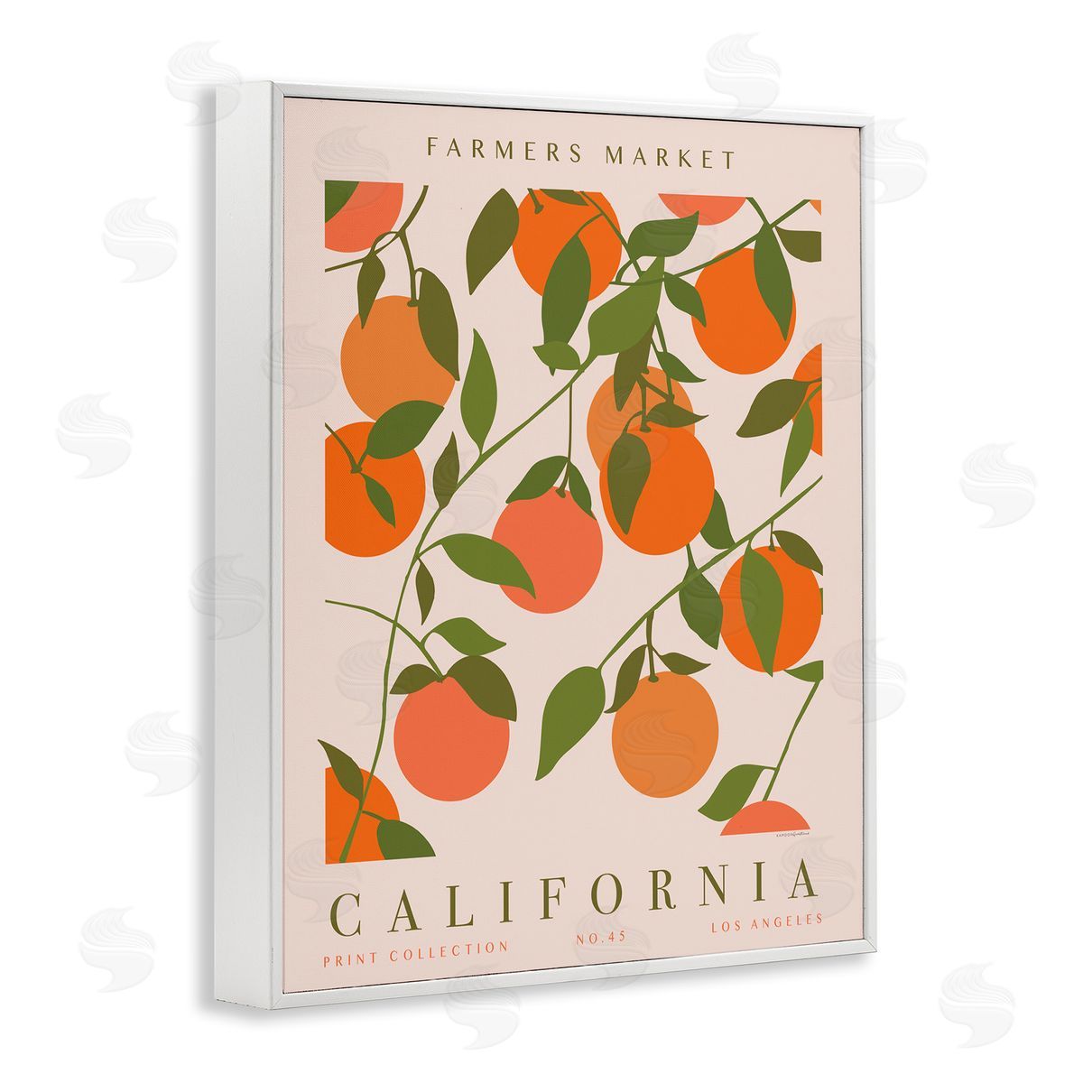 California Farmers Market White Frame Print Wall Art, Home Decor by Kamdon Kreations