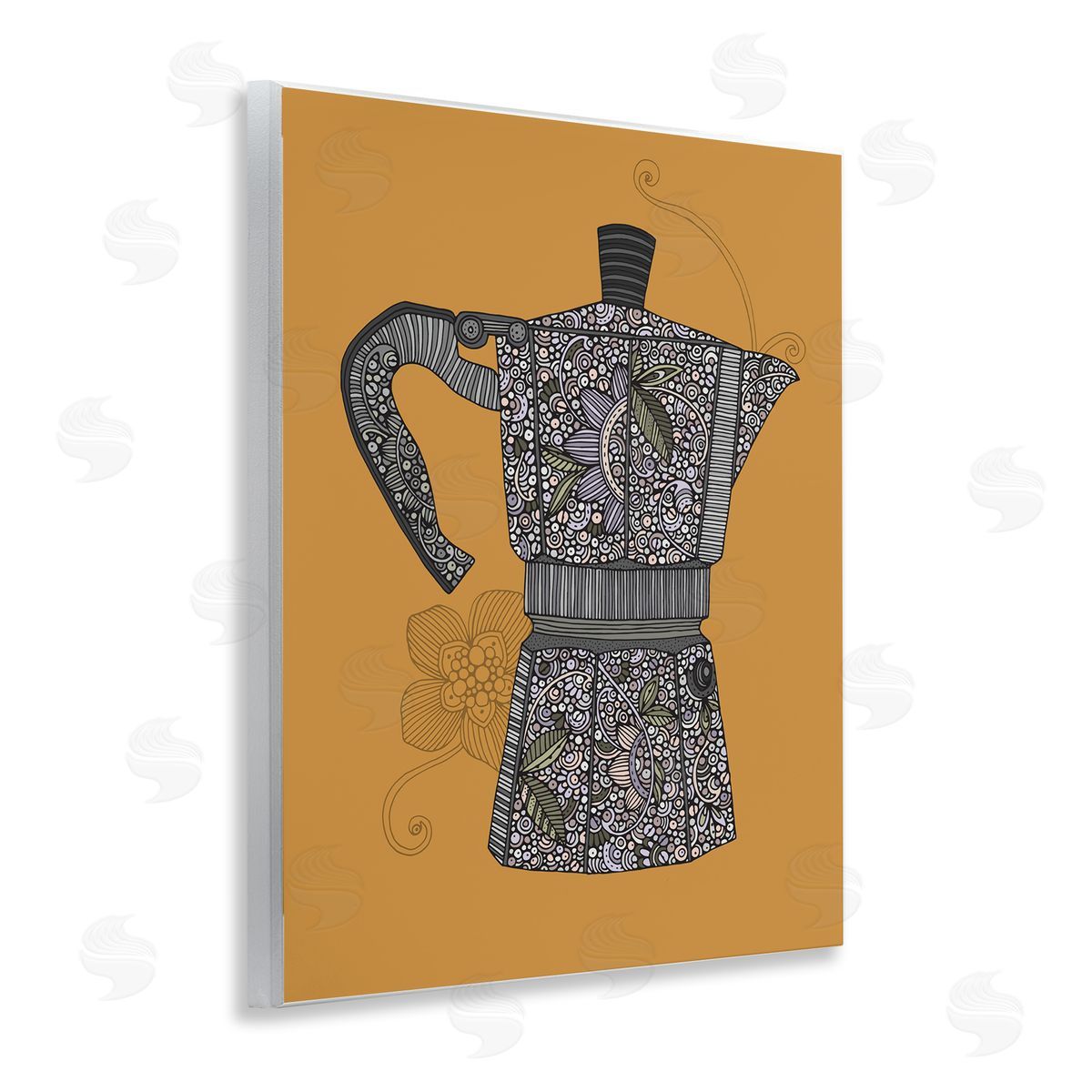 Moka Pot Coffee Maker Wood Plaque Wall Art, Home Decor by Valentina Harper