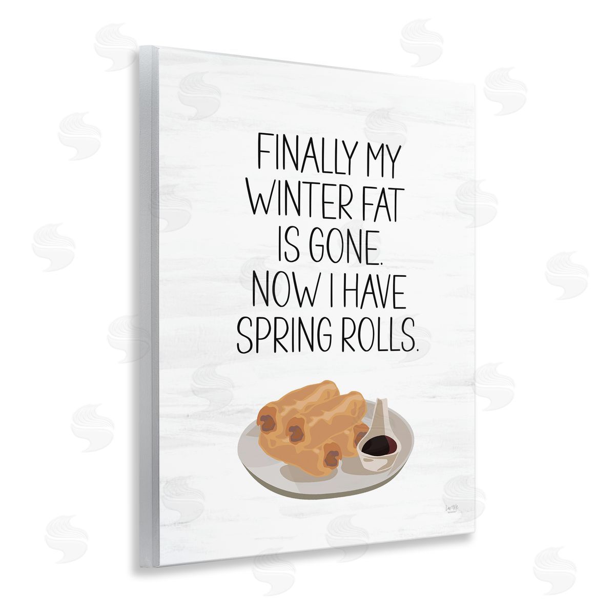 Funny Spring Rolls Phrase Wood Plaque Wall Art, Home Decor by Lux + Me Designs