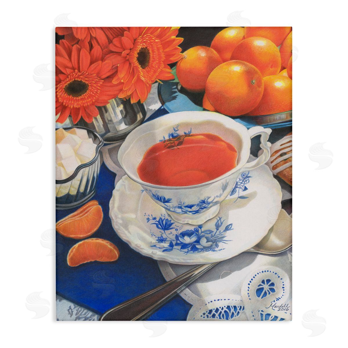Citrus Tea Time Canvas Wall Art, Home Decor by Mardell Schuster