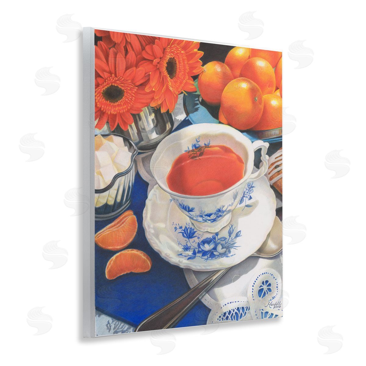 Citrus Tea Time Wood Plaque Wall Art, Home Decor by Mardell Schuster