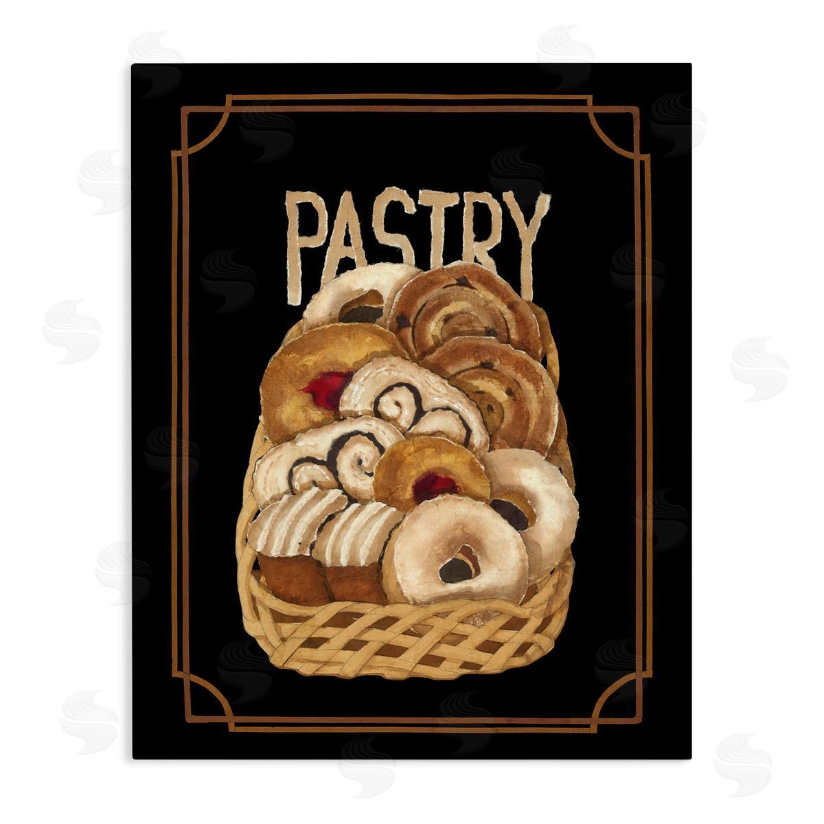 Traditional Pasty Basket Canvas Wall Art, Home Decor by Nancy Overton