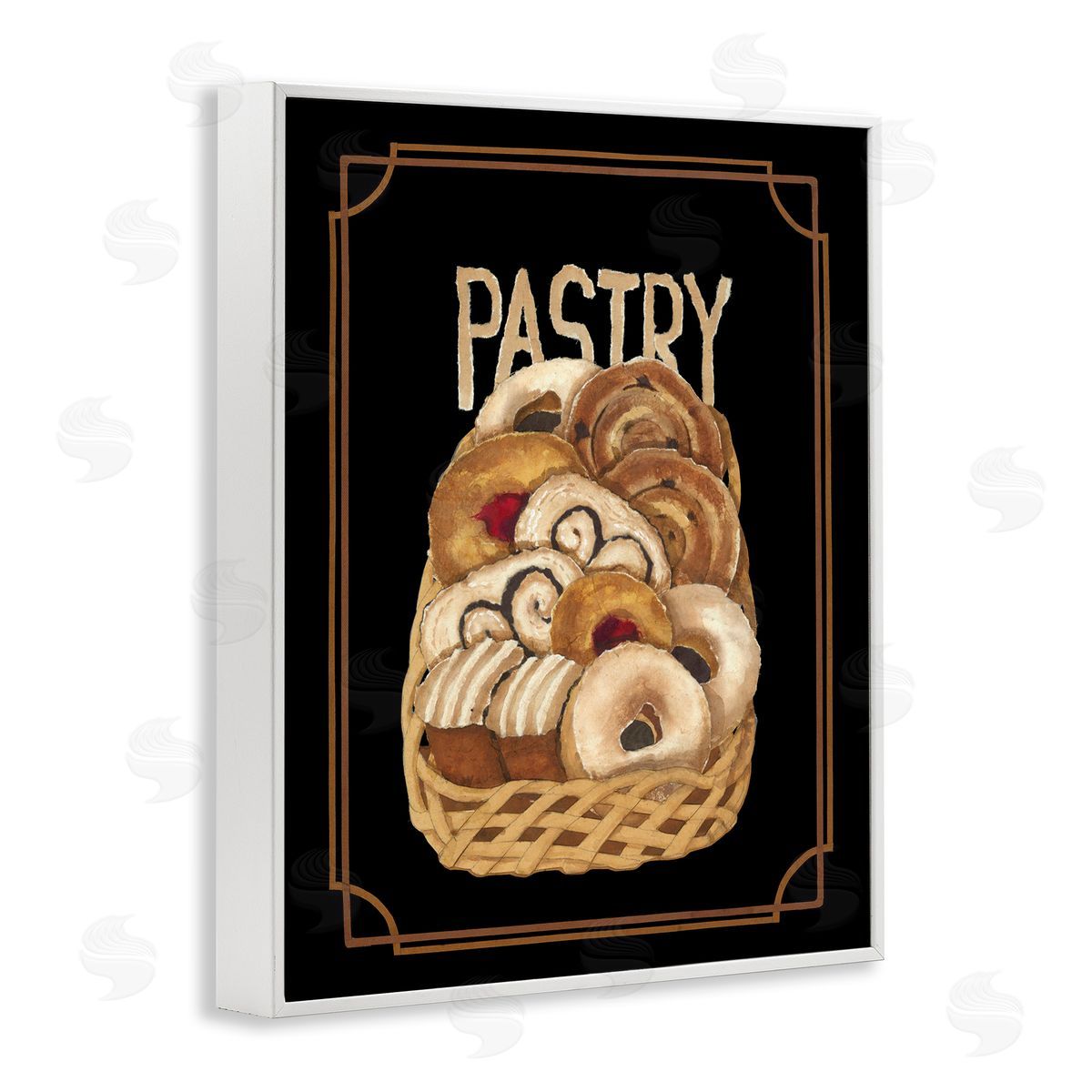 Traditional Pasty Basket White Frame Print Wall Art, Home Decor by Nancy Overton