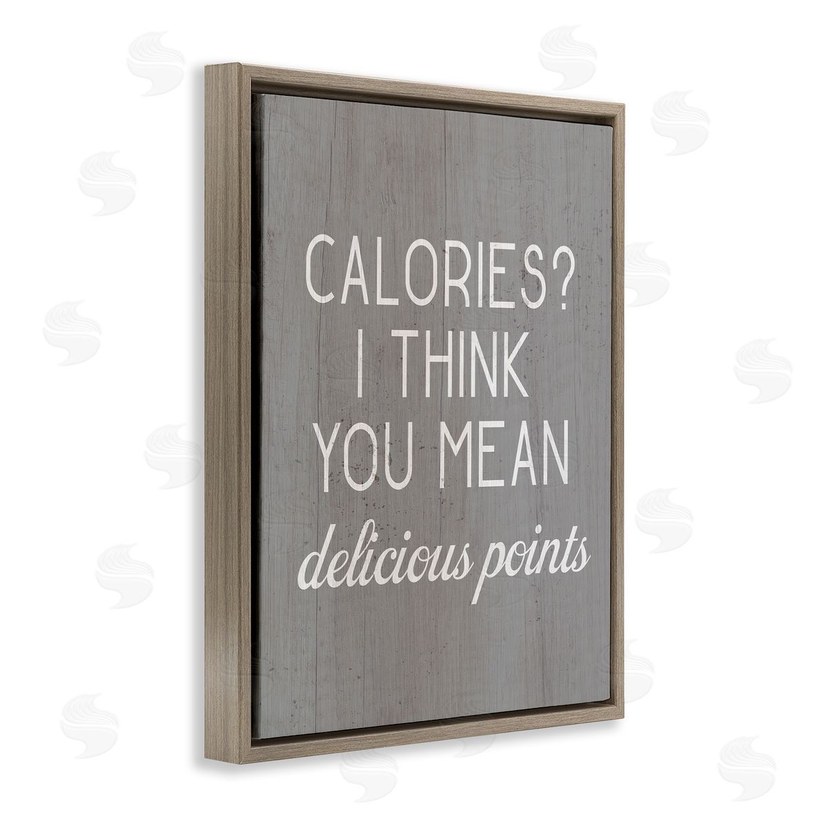 Calories Delicious Points Brown Floating Frame Canvas Wall Art, Home Decor by Stupell Studio