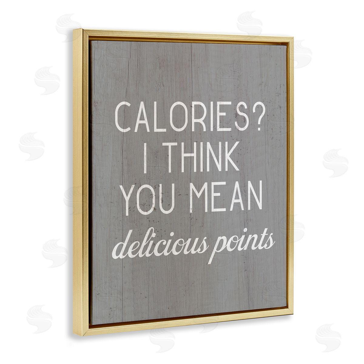 Calories Delicious Points Gold Floating Frame Canvas Wall Art, Home Decor by Stupell Studio