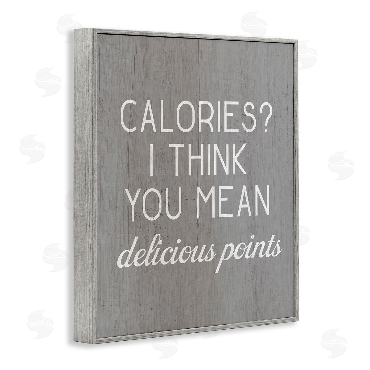 Calories Delicious Points Grey Frame Print Wall Art, Home Decor by Stupell Studio