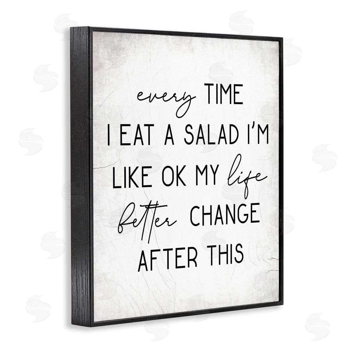 Every Time I Eat Salad Black Frame Print Wall Art, Home Decor by Stupell Studio