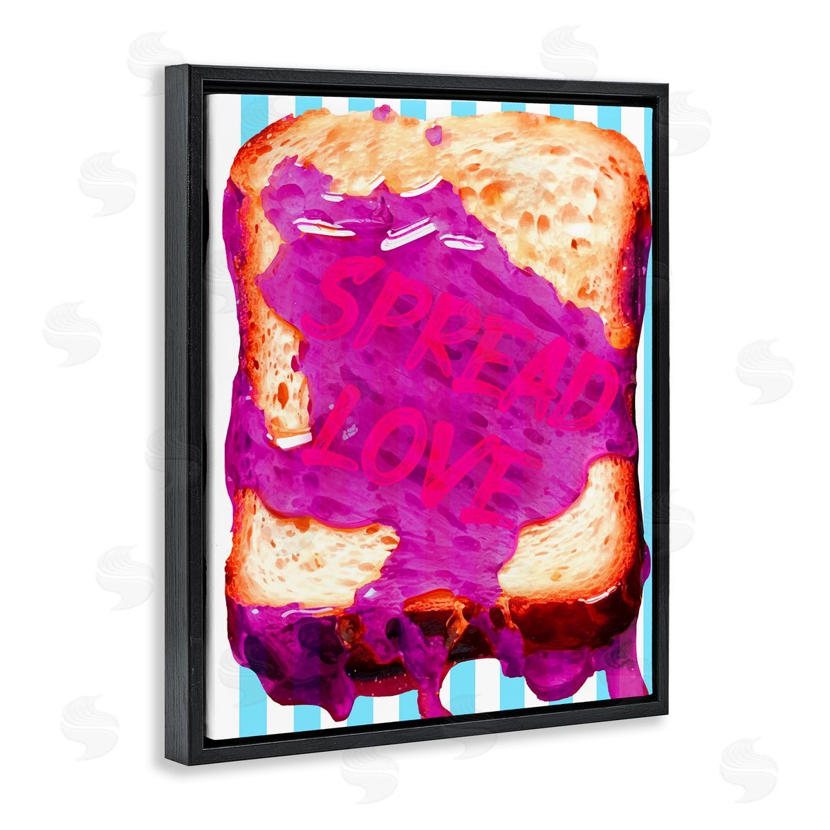 Spread Love Toast Black Floating Frame Canvas Wall Art, Home Decor by Stupell Studio