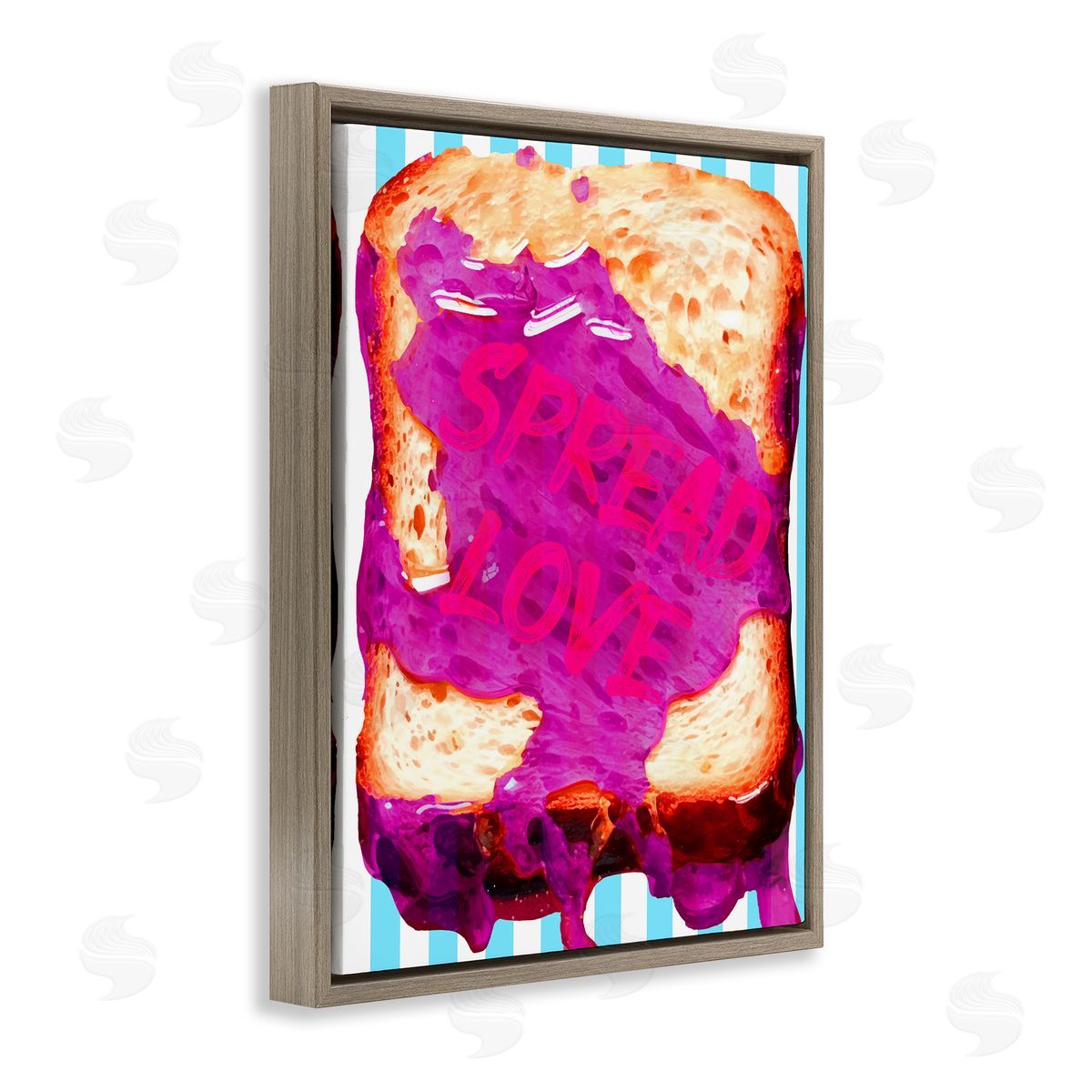 Spread Love Toast Brown Floating Frame Canvas Wall Art, Home Decor by Stupell Studio