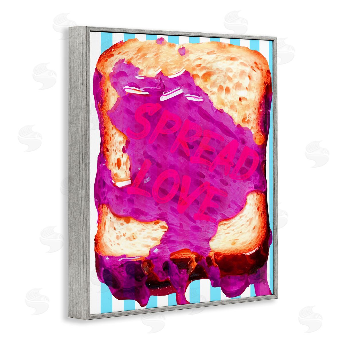 Spread Love Toast Grey Frame Print Wall Art, Home Decor by Stupell Studio