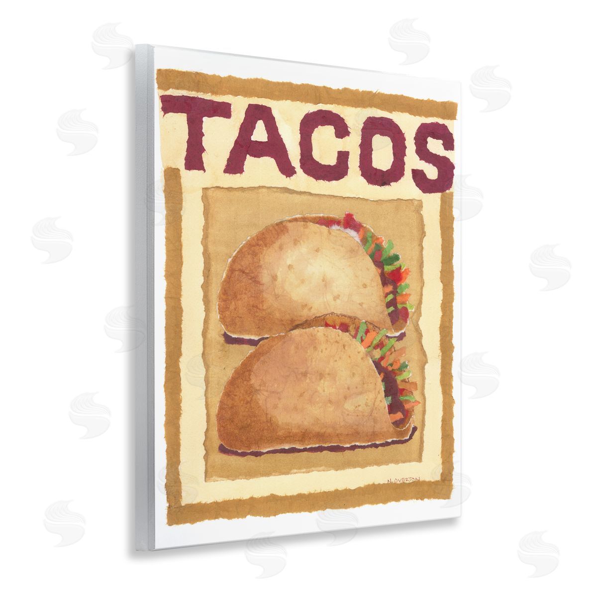 Traditional Tacos Duo Wood Plaque Wall Art, Home Decor by Nancy Overton