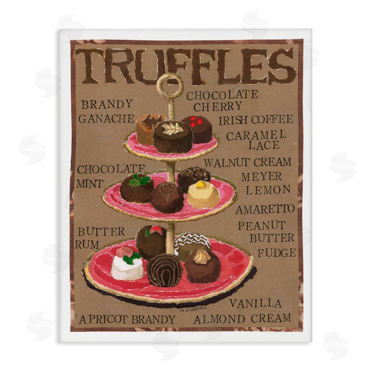 Assorted Chocolate Truffles Canvas Wall Art, Home Decor by Nancy Overton