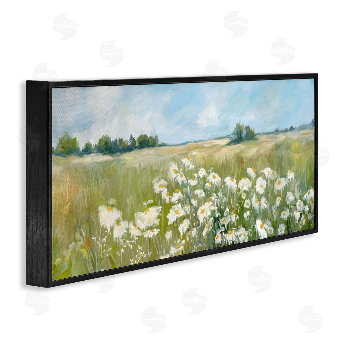 Panoramic Sunlit Cliff Black Frame Print Wall Art, Home Decor by Ramona Murdock