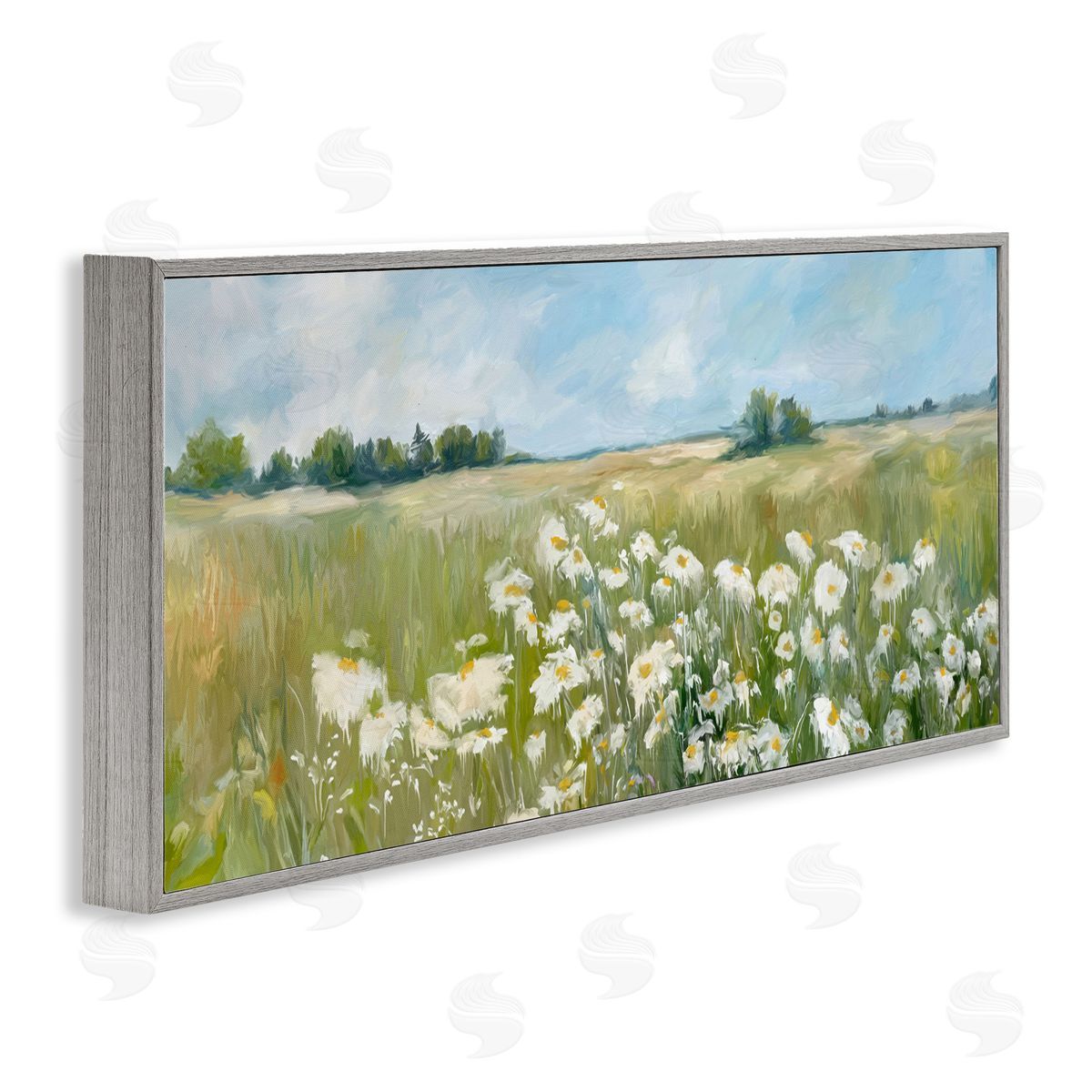 Panoramic Sunlit Cliff Grey Frame Print Wall Art, Home Decor by Ramona Murdock