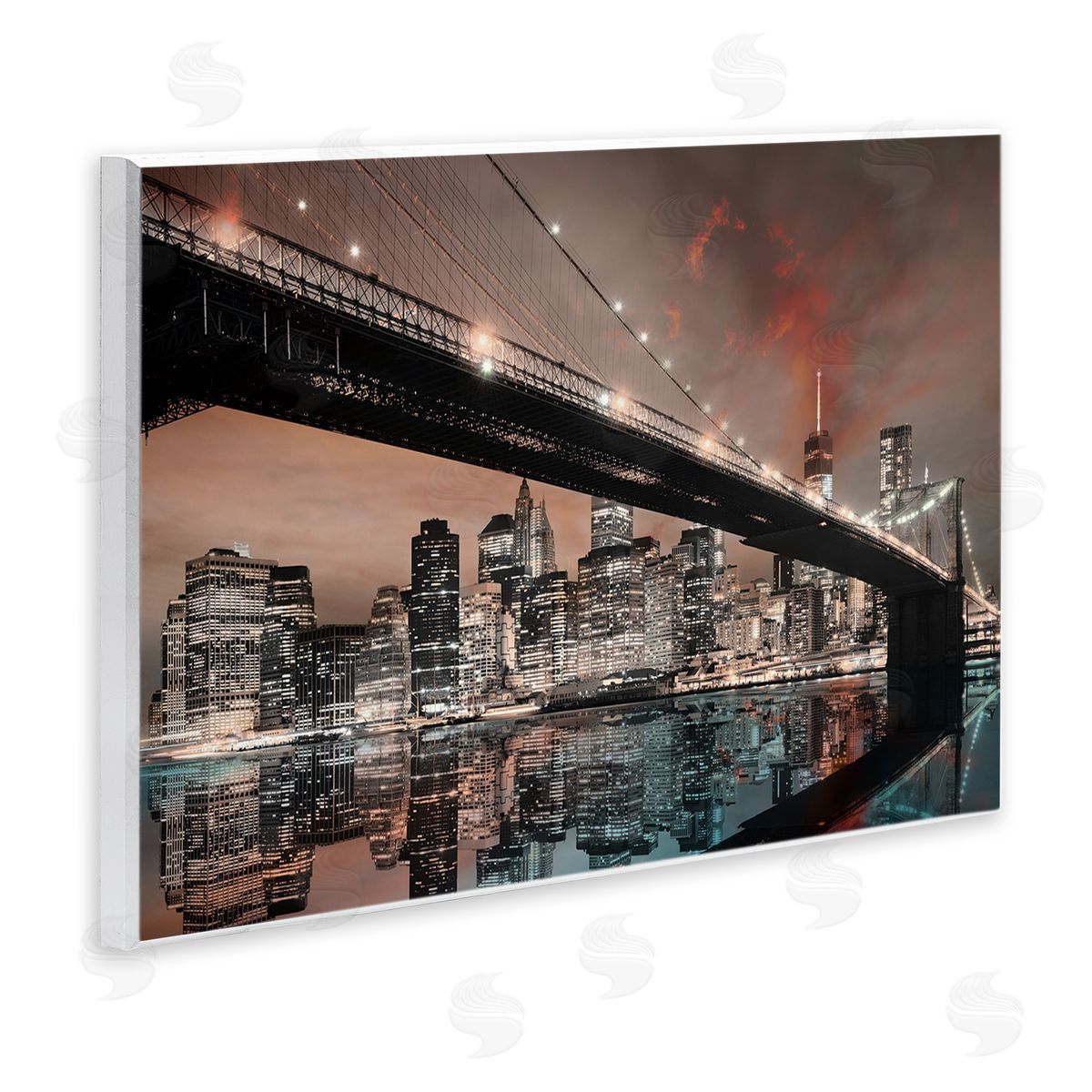 Bridge Cityscape View Wood Plaque Wall Art, Home Decor by CAD Designs