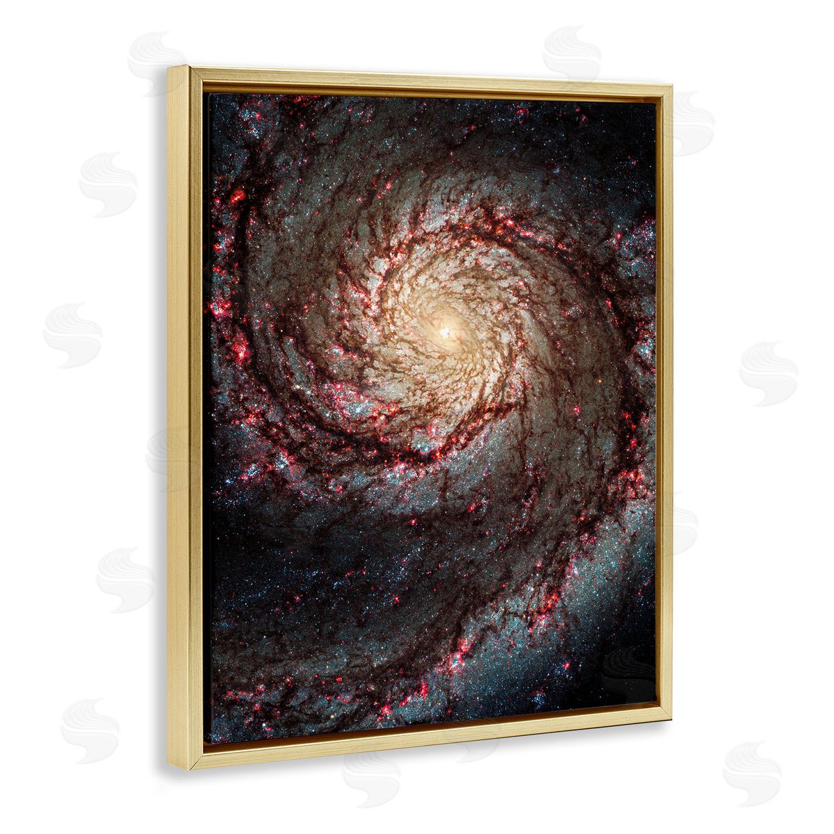 Great Beyond Nebula Gold Floating Frame Canvas Wall Art, Home Decor by Wild Apple Portfolio