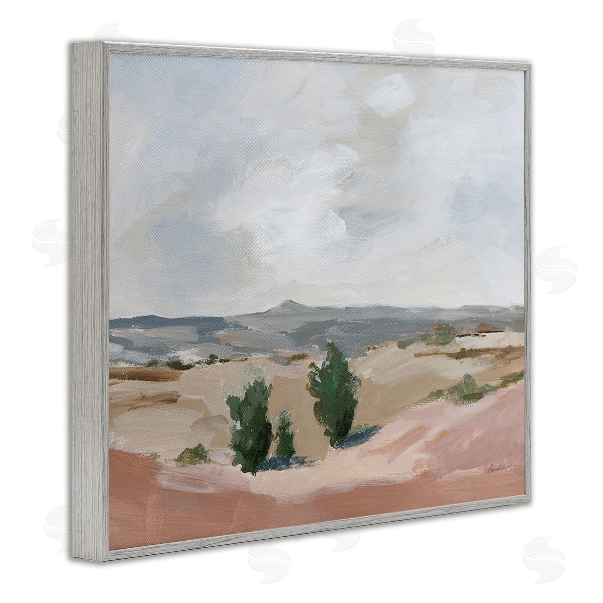 Vast Desert Mountains Grey Frame Print Wall Art, Home Decor by Pamela Munger