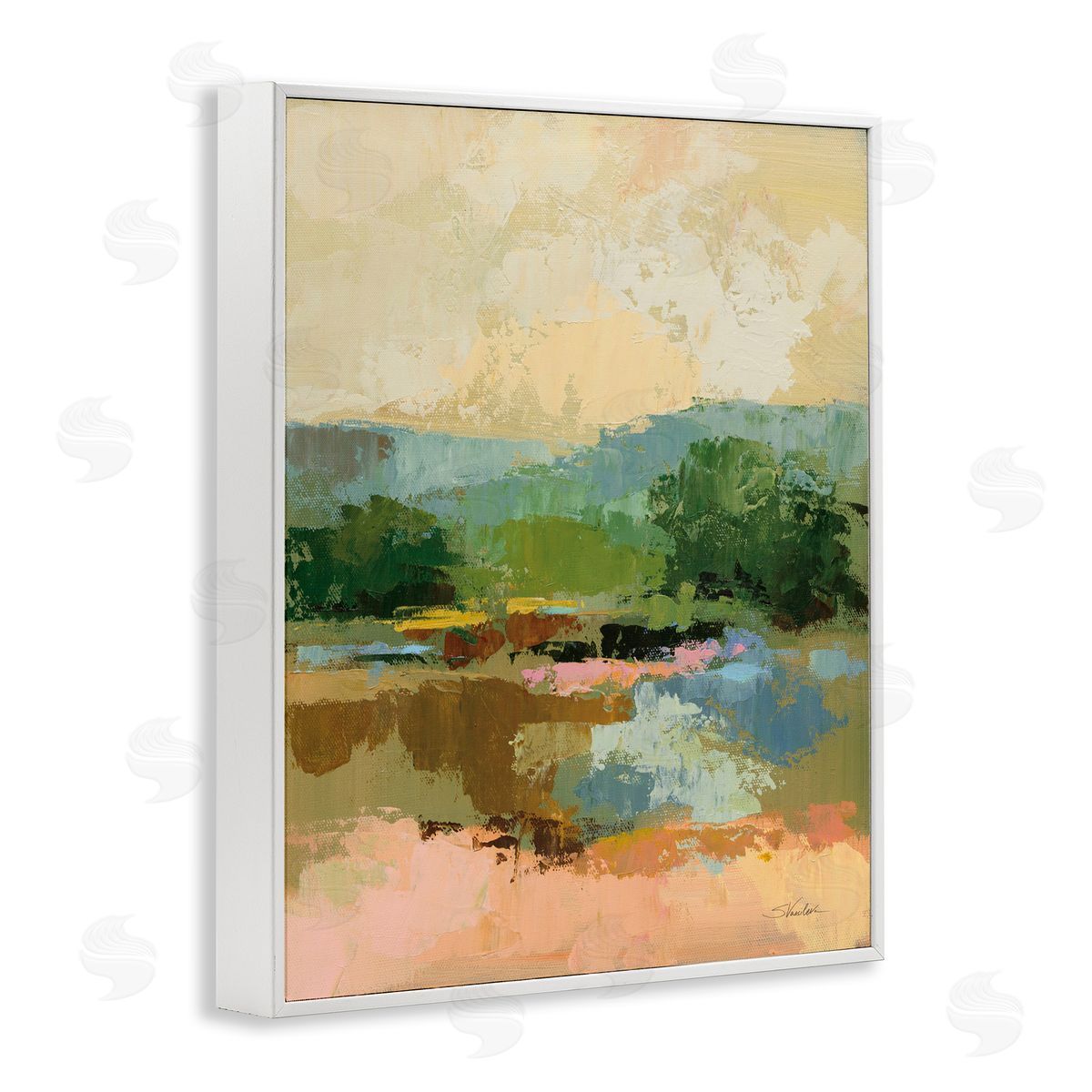Across The River View White Frame Print Wall Art, Home Decor by Silvia Vassileva