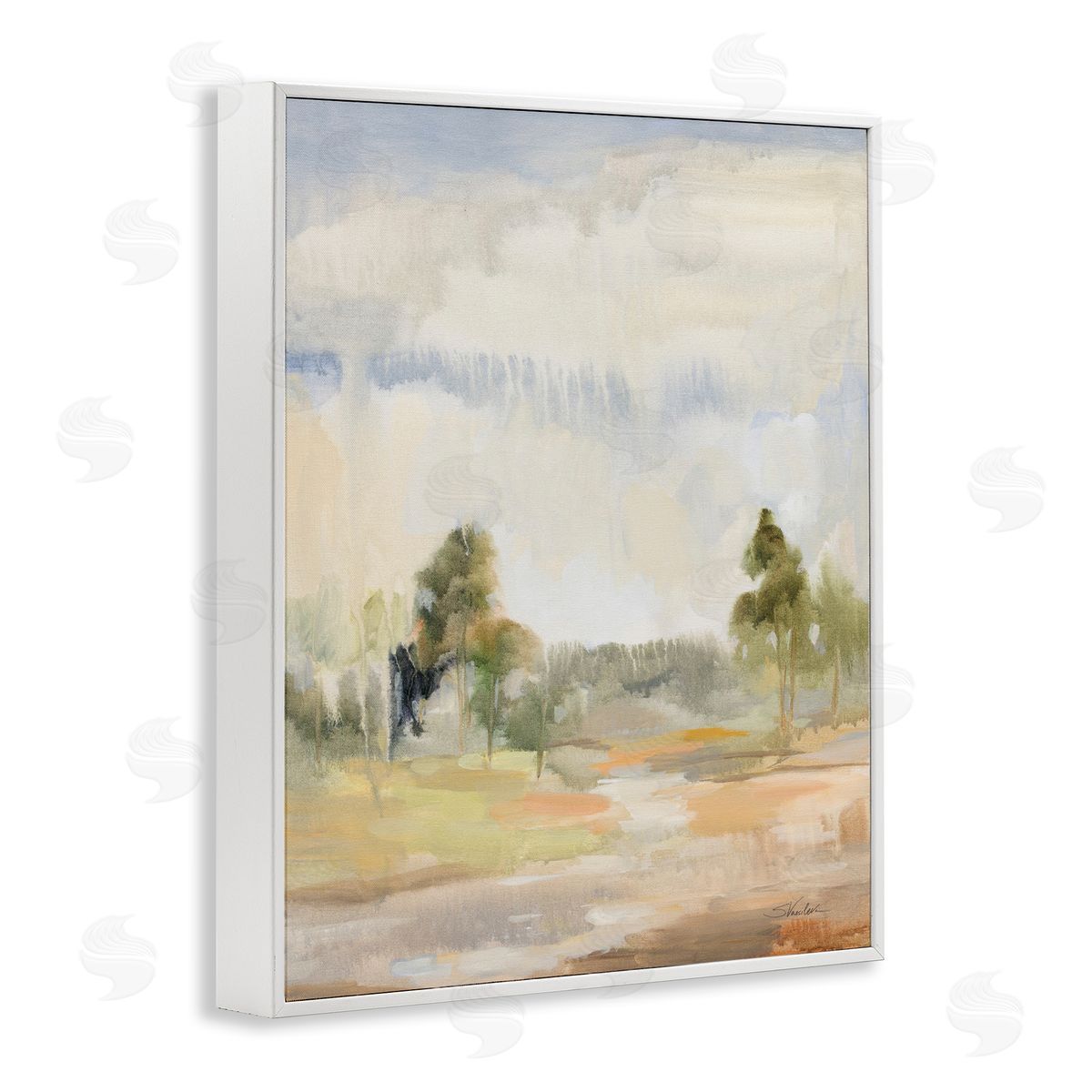 Light Summer Rain White Frame Print Wall Art, Home Decor by Silvia Vassileva