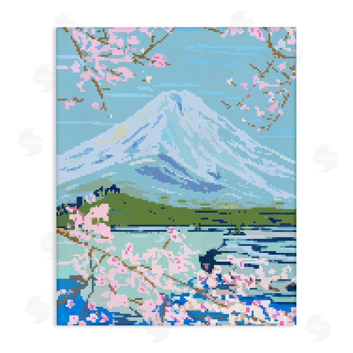 Pixel Mount Fuji Canvas Wall Art, Home Decor by Melissa Wang