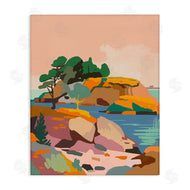 Walker Noble | Abstract Lake and Cliffs