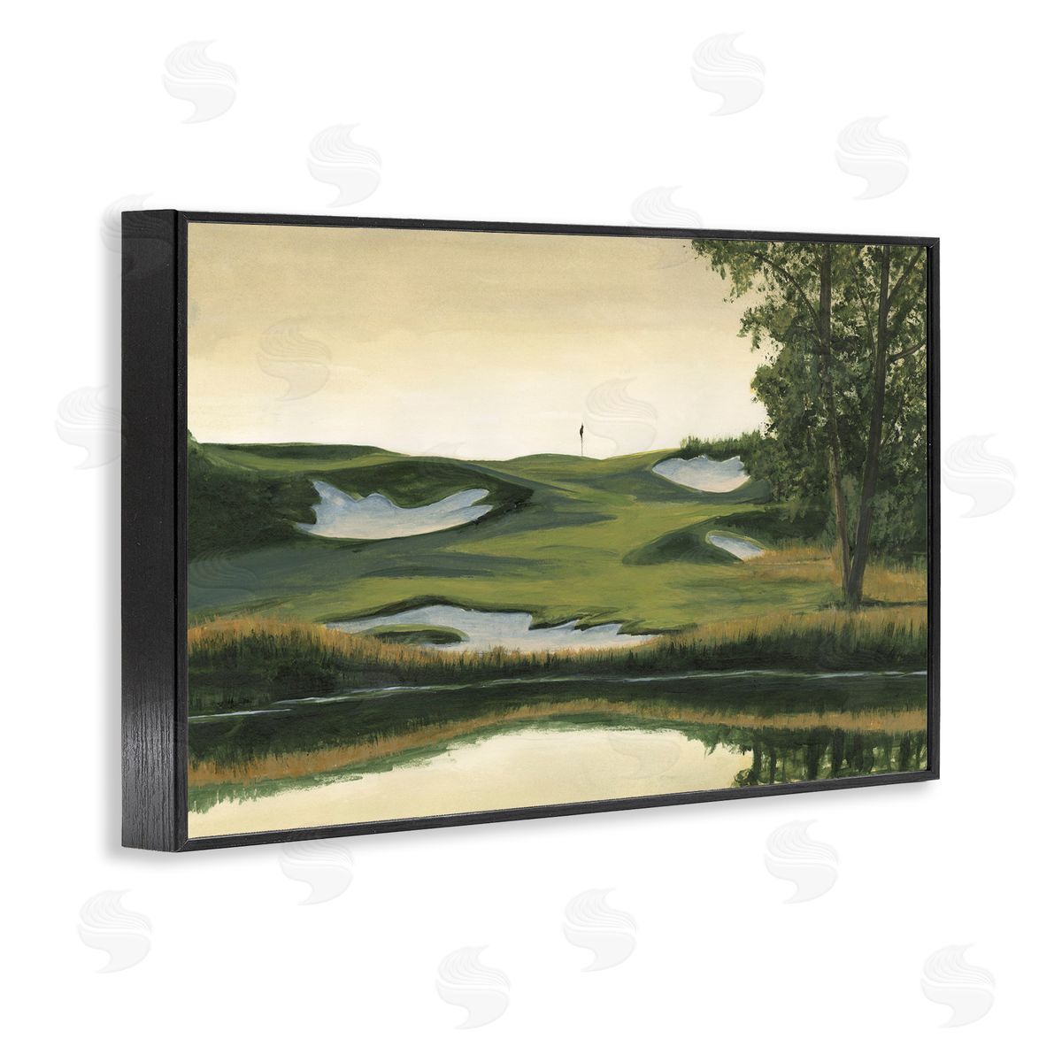 Golf Course Terrain Black Frame Print Wall Art, Home Decor by Michael Willett