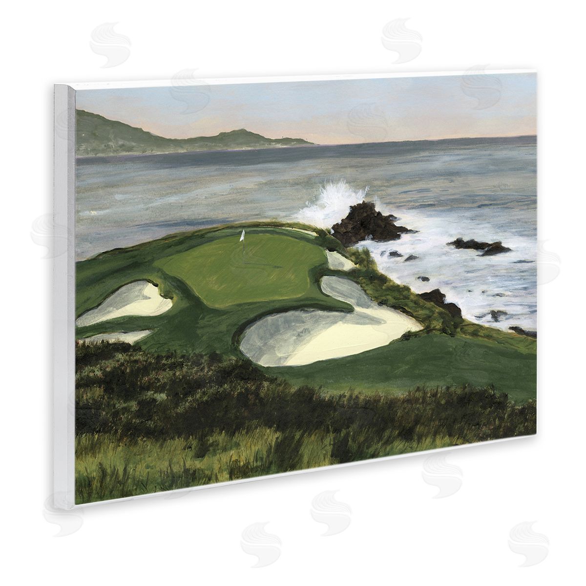 Coastal Golf Course Wood Plaque Wall Art, Home Decor by Michael Willett