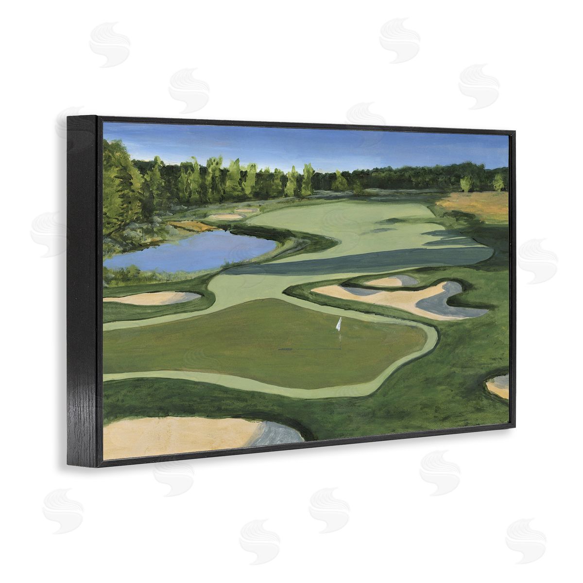 Traditional Golf Course Black Frame Print Wall Art, Home Decor by Michael Willett
