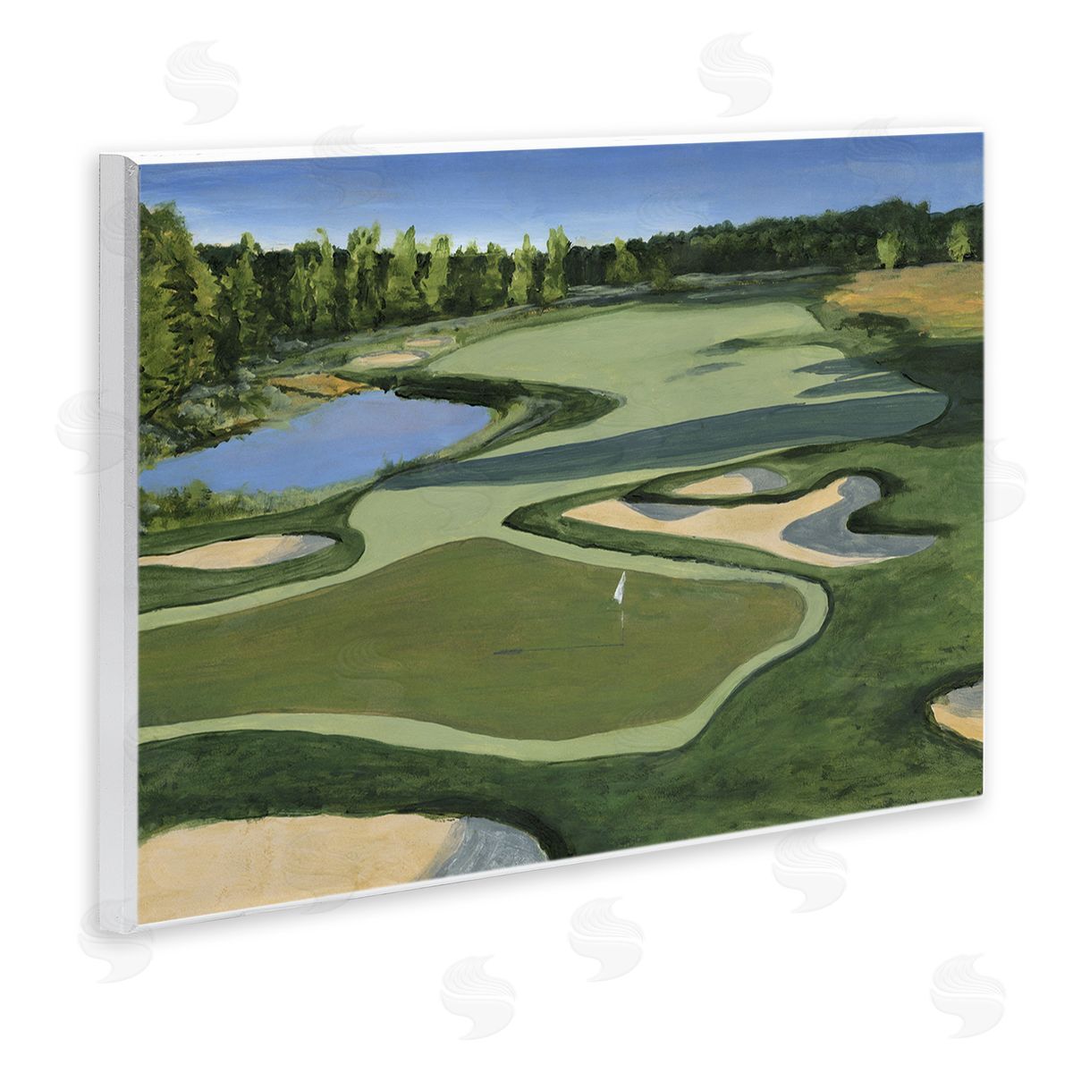 Traditional Golf Course Wood Plaque Wall Art, Home Decor by Michael Willett
