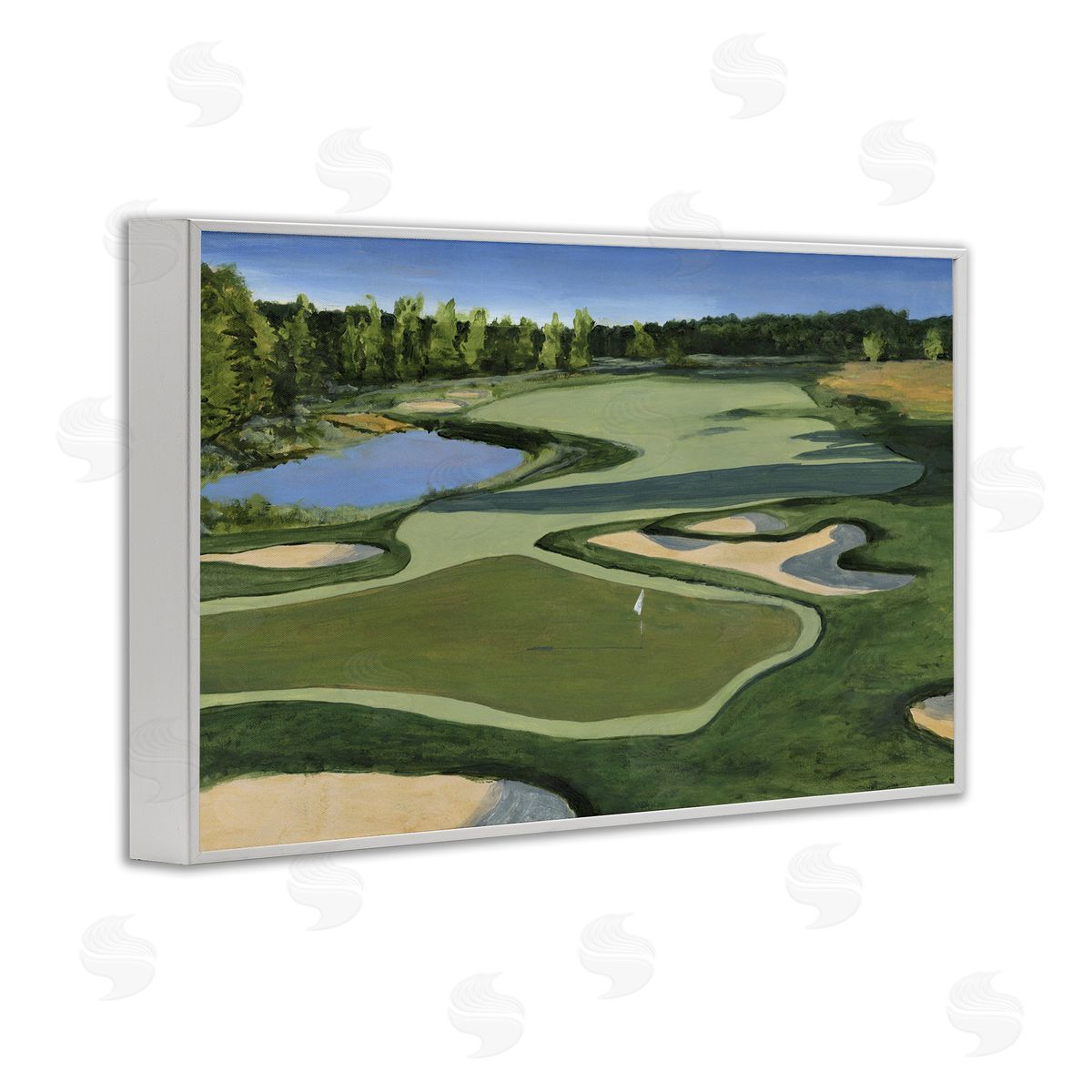 Traditional Golf Course White Frame Print Wall Art, Home Decor by Michael Willett