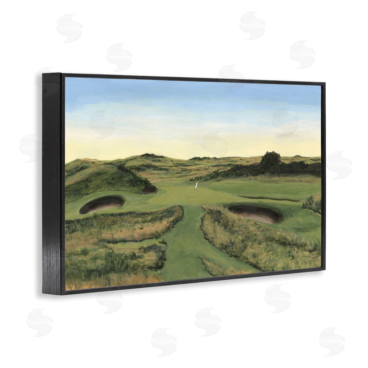 Golf Field Landscape Black Frame Print Wall Art, Home Decor by Michael Willett