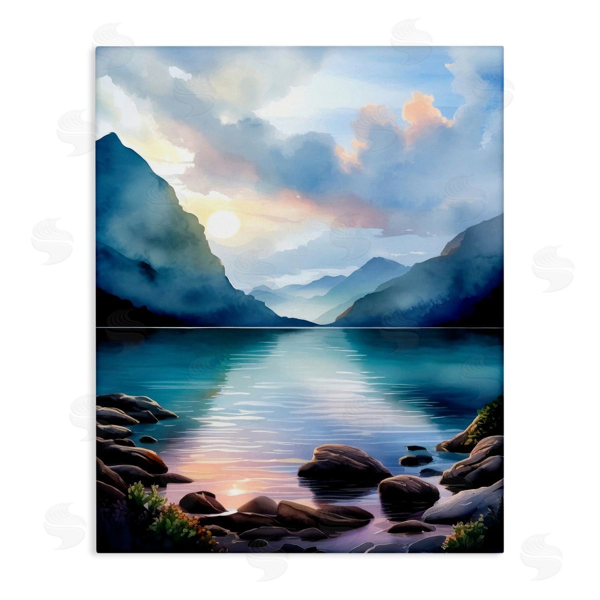 Rocky Mountain Beach Canvas Wall Art, Home Decor by Denise Dundon
