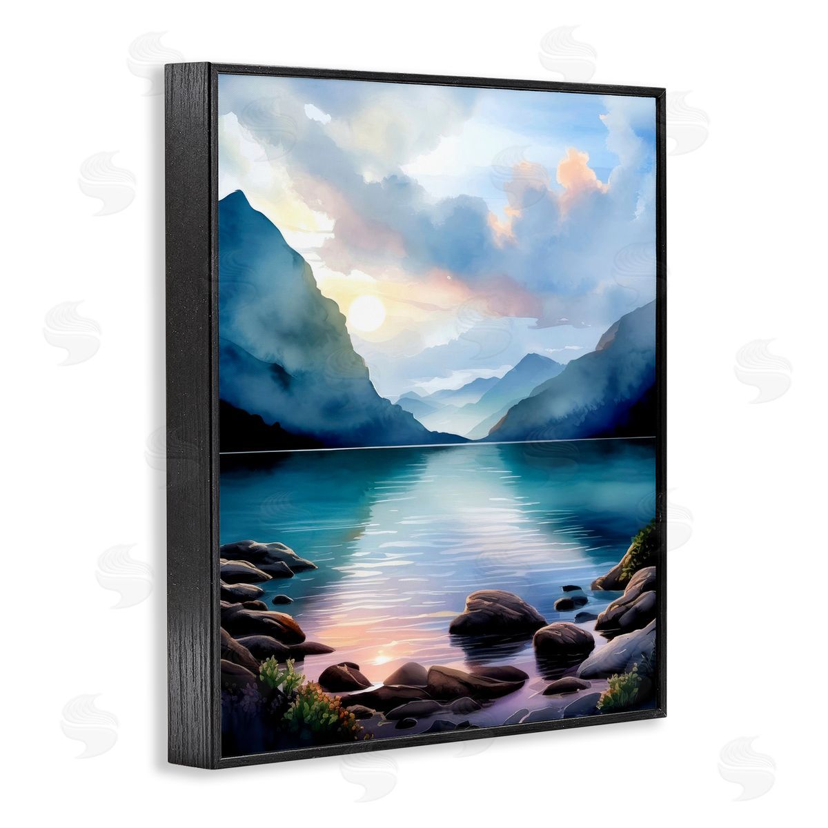Rocky Mountain Beach Black Frame Print Wall Art, Home Decor by Denise Dundon