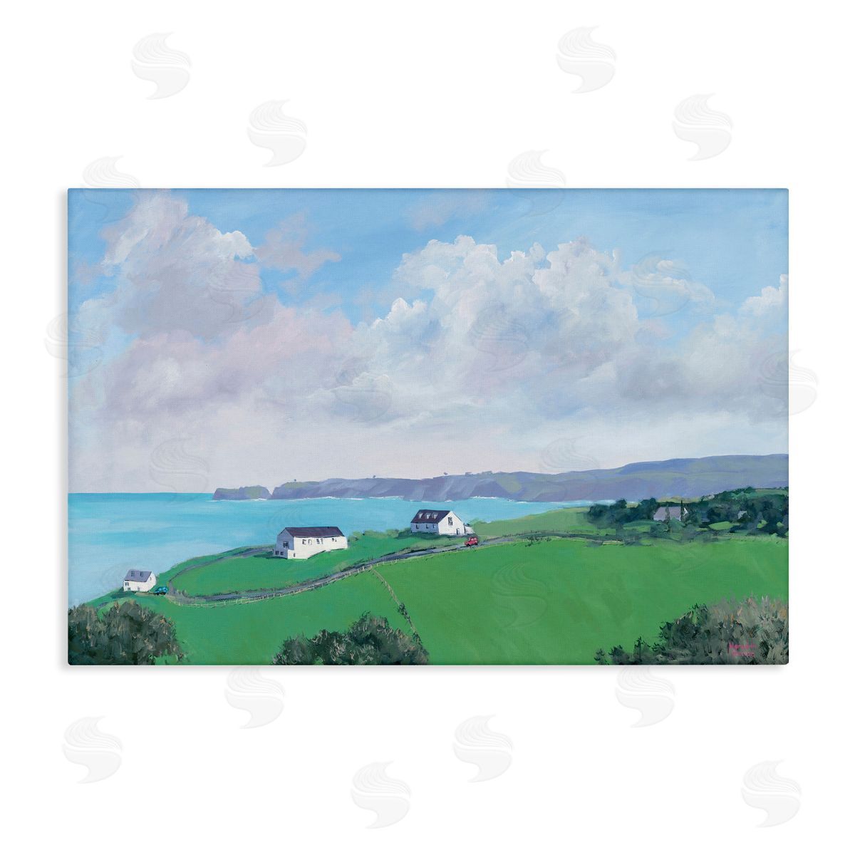 Coastal Farm Houses Canvas Wall Art, Home Decor by Meredith Howse