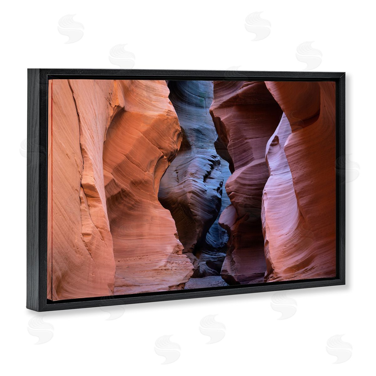 Slot Canyon View Black Floating Frame Canvas Wall Art, Home Decor by Hunter Page Photography