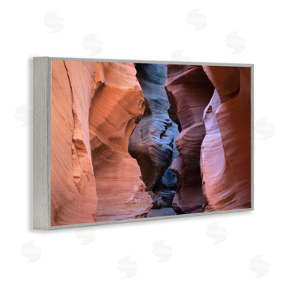 Slot Canyon View Grey Frame Print Wall Art, Home Decor by Hunter Page Photography