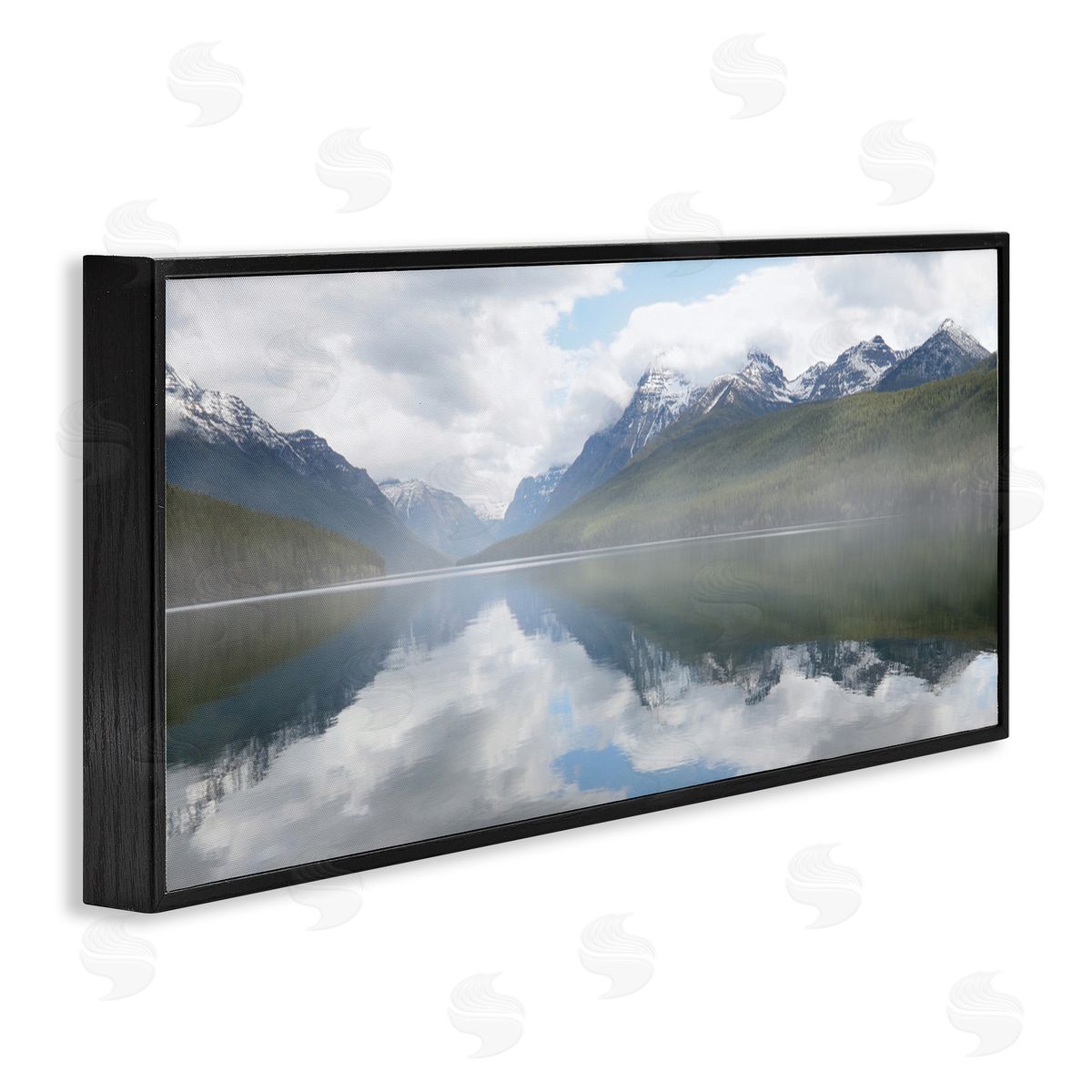 Mountain Peak Reflections Black Frame Print Wall Art, Home Decor by Lori Deiter